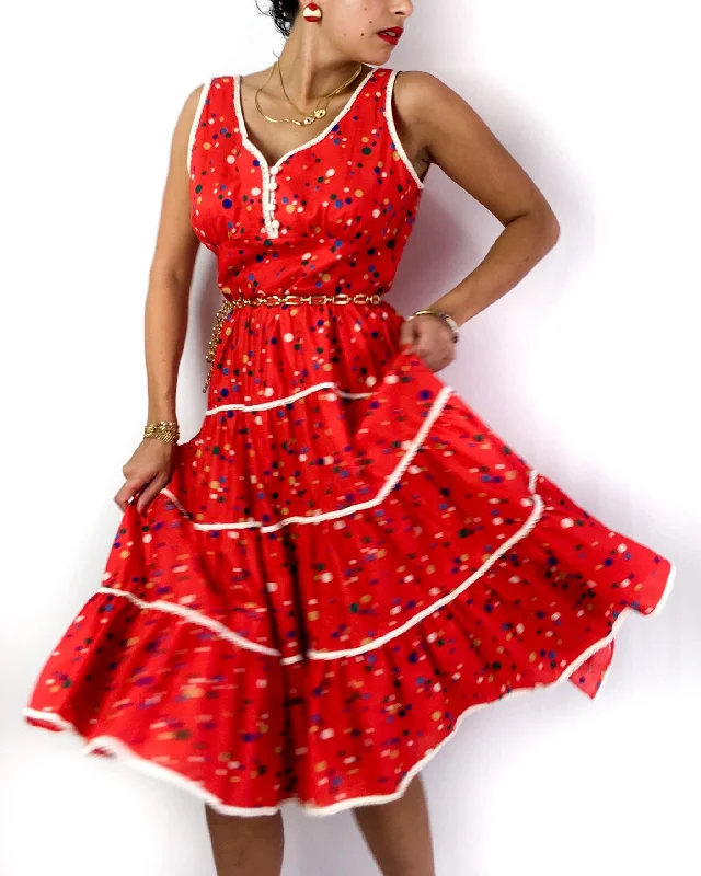 90s vintage party dress, carnival vibes Tunics Canvas sturdy