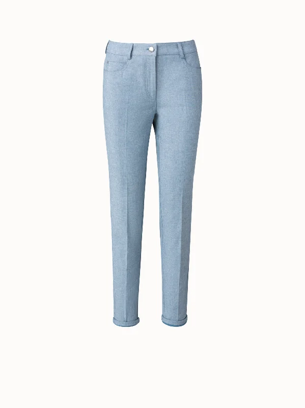 Slim Cotton Denim Stretch Pants Soft Sweatpants Style
