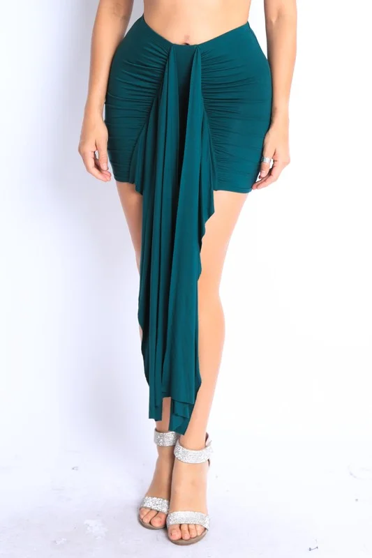 Draped Drop Mini Skirt seamless skirt comfort