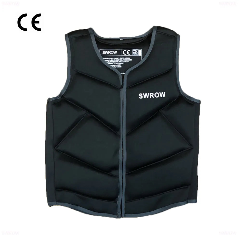 SWROW Life Jacket Fishing Vest Water Sports Kayaking Swimming Surf Drifting Adult Life Jacket Neoprene Safety Vest Rescue Boats Insulated Jacket Fitted Jacket Loose Jacket