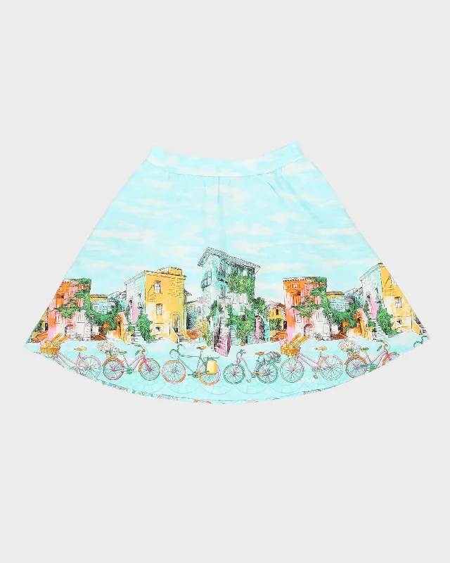 Novelty Print Skirt- M zip skirt side