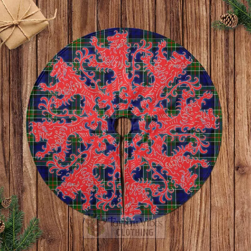 Colquhoun Tartan Christmas Tree Skirt Lion Rampant Style velvet skirt plush