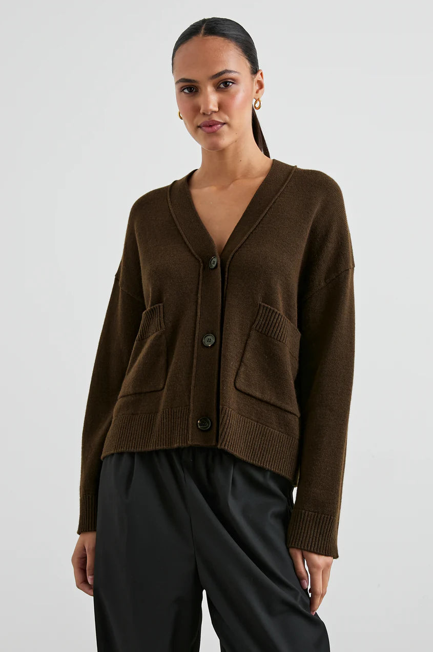 Lindi Cardigan Real Fur Shearling Chenille