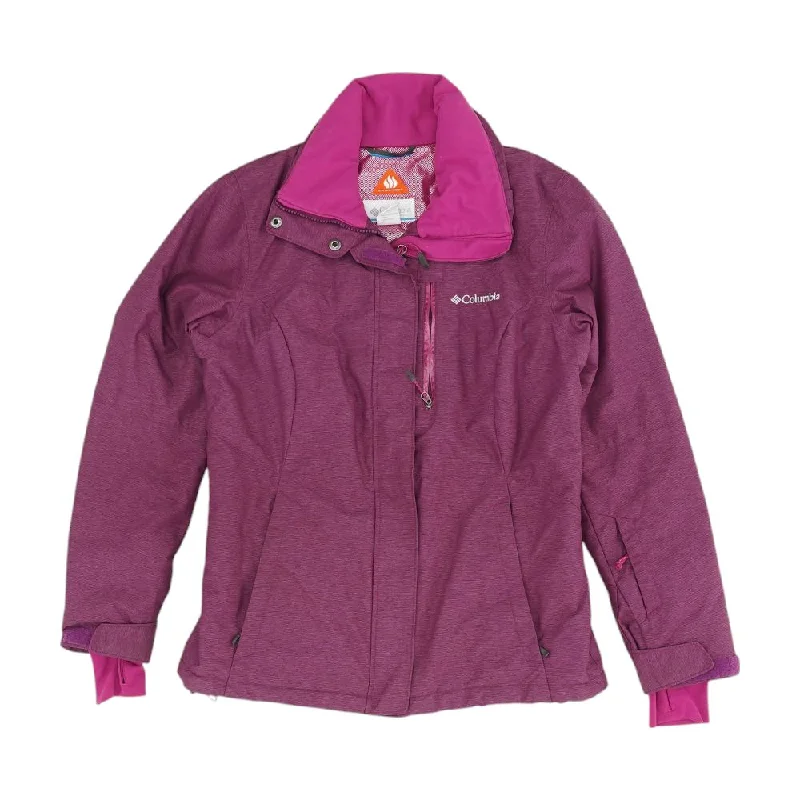 Purple Solid Ski Jacket Wool Fabric Cashmere Fabric Tweed Fabric