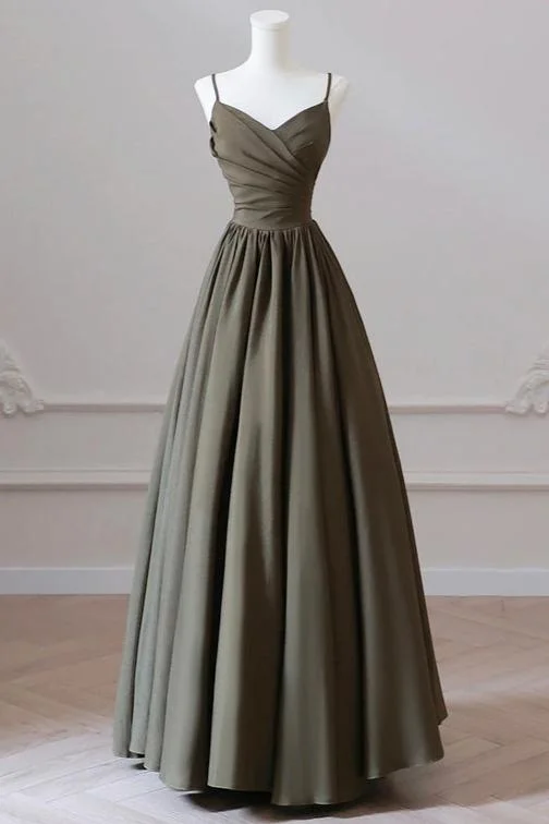 V-neck Spaghetti Strap Floor Length Prom Dresses A-Line Backless Evening Party Dresses Tunics Cozy comfortable