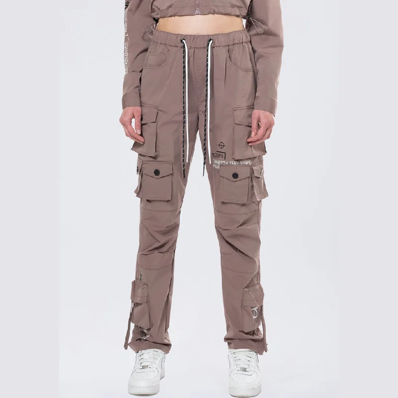 Relaxed Utility Slouched Pants - Smokey Mauve Comfortable Fleece Pants