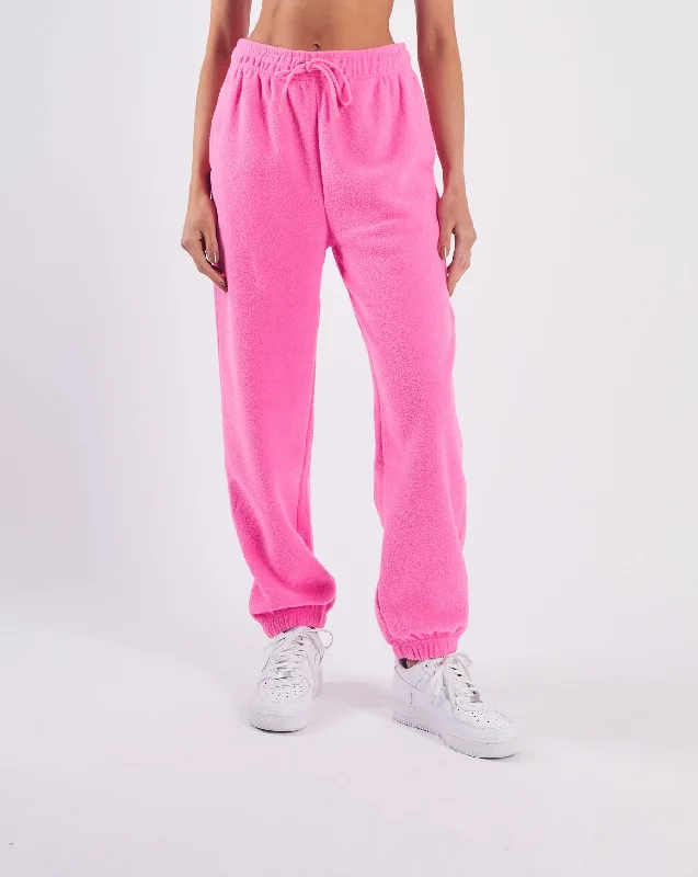 Zarina Towelling Pants Candy Pink Casual Lounge Pants