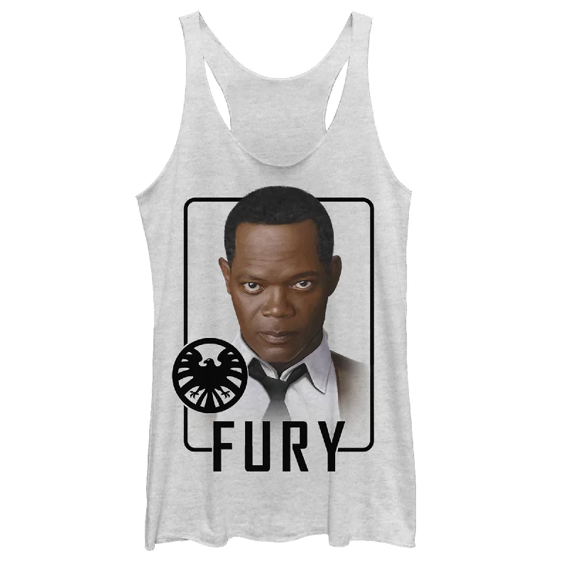 Women's Marvel Captain Marvel Fury Frame Racerback Tank Top playful tank top