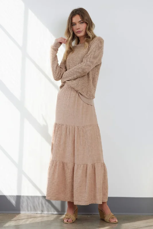 DESPACITO GAUZE LAYER SKIRT - (FINAL SALE) cashmere skirt rich
