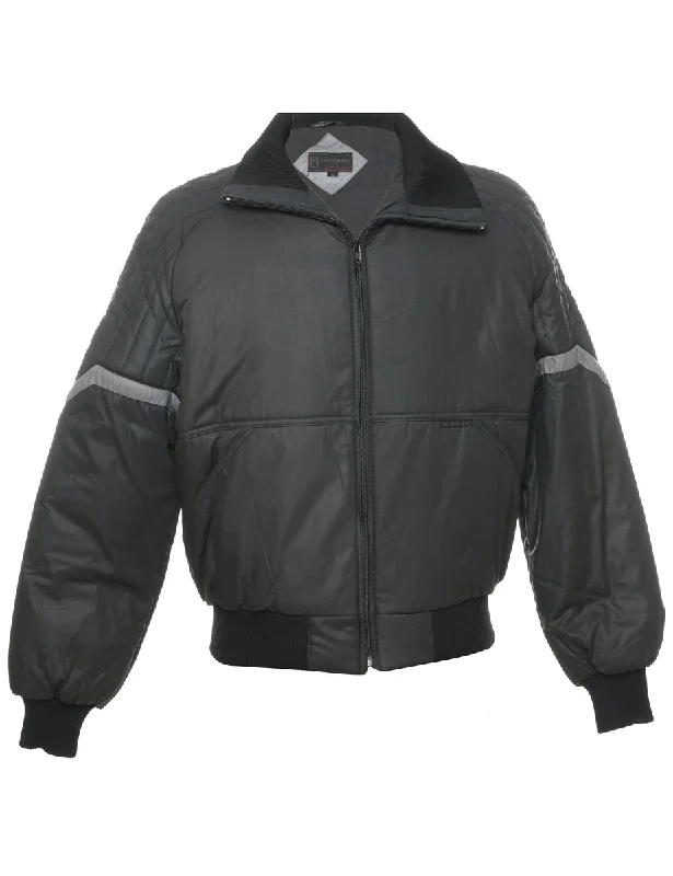 Black Jacket - L Hoodie Zip-Up Jacket Button-Up Jacket