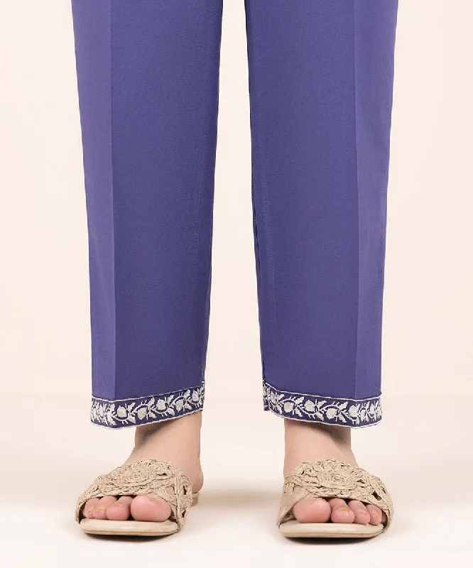 Embroidered Cambric Straight Pants Classic Flared Pants