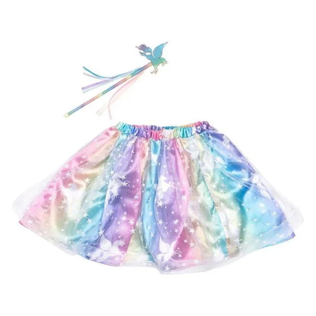 Enchanted Unicorn Skirt & Wand button skirt front