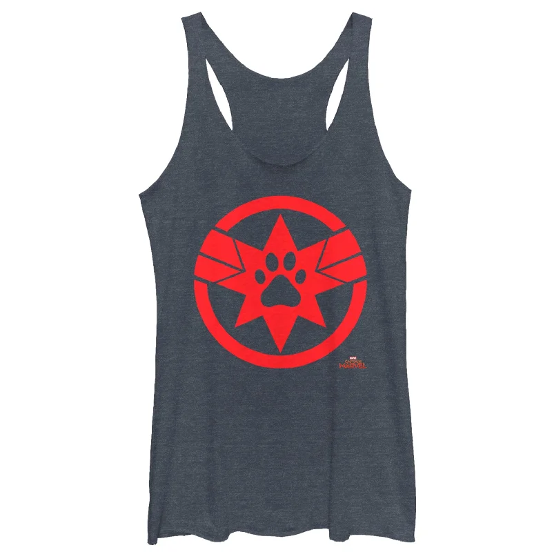 Women's Marvel Captain Marvel Goose Paw Star Symbol Racerback Tank Top sequin tank top