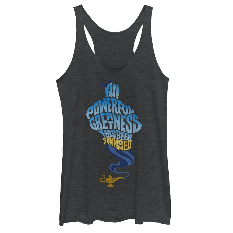 Women's Aladdin Genie Greatness Summoned Racerback Tank Top high neck tank