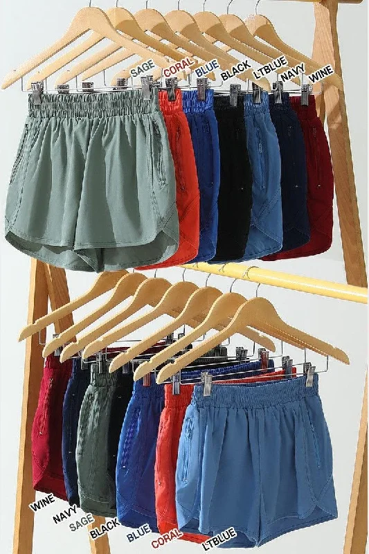 ZIPPER POCKET DETAILED CASUAL SHORT PANTS Trendy Wide-Leg Pants