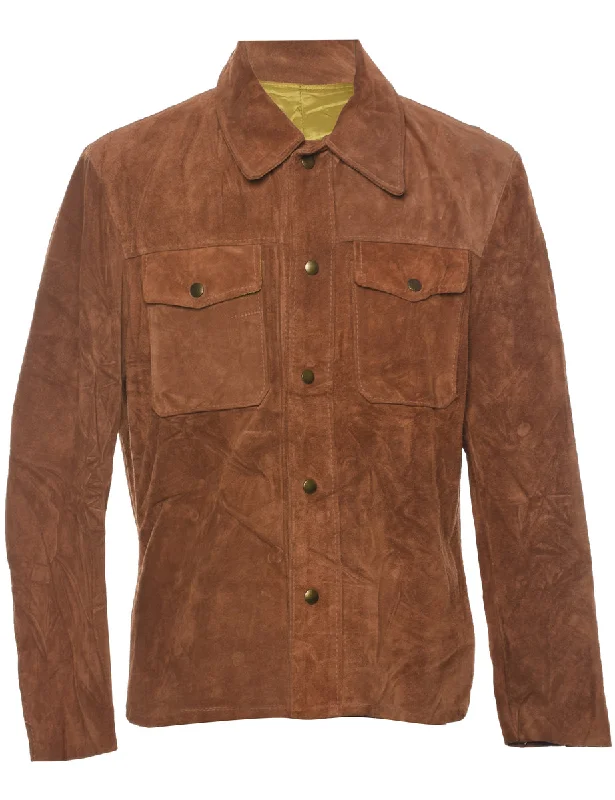 Brown Suede Jacket - M Mesh Jacket Canvas Jacket Denim Jacket