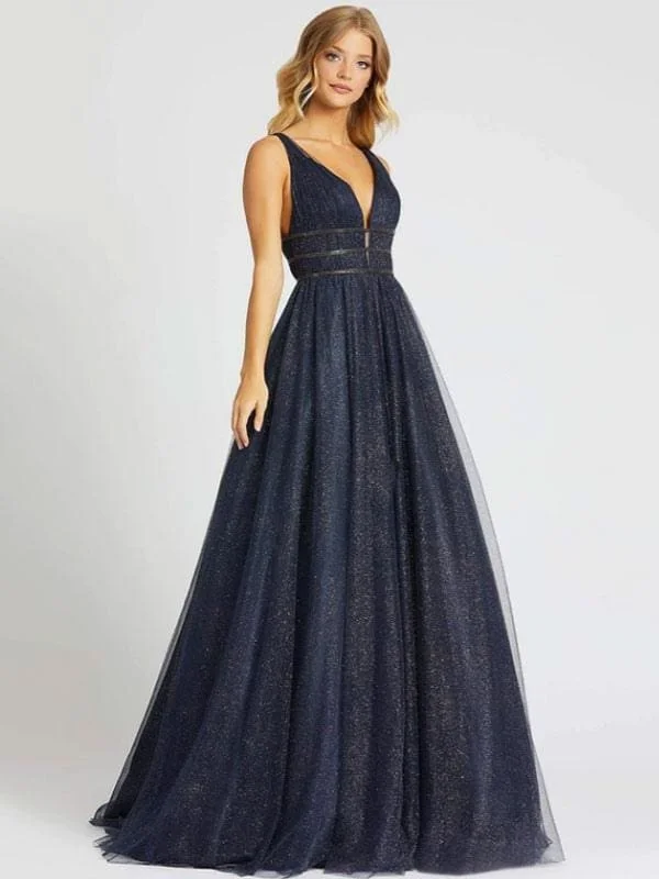 Evening Dress Princess Silhouette V-Neck Sleeveless Backless Sequins Tulle Social Party Dresses Tunics Versatile stylish