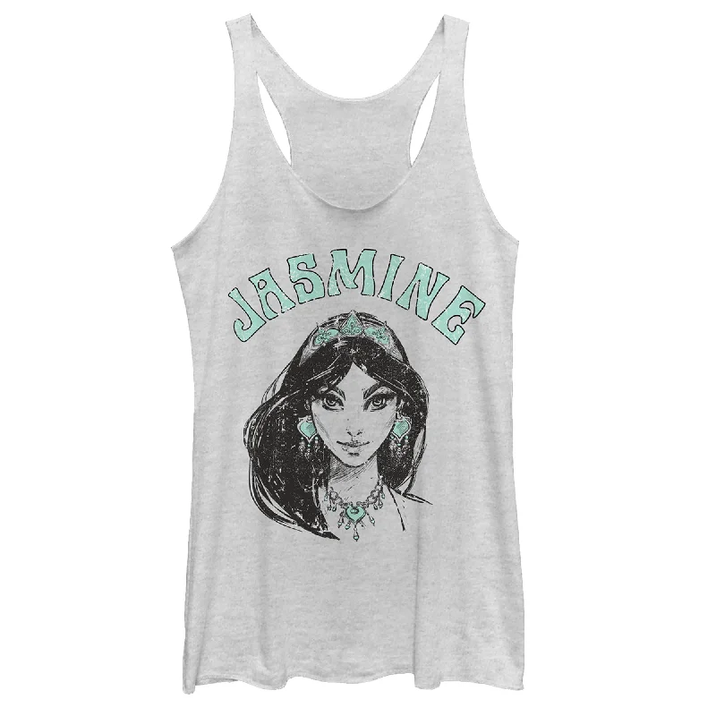 Women's Aladdin Vintage Jasmine Sketch Racerback Tank Top boho tank top