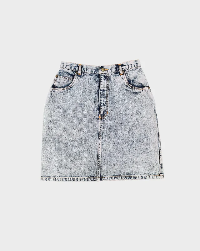 Stone washed denim mini skirt - W27 tulle skirt dreamy