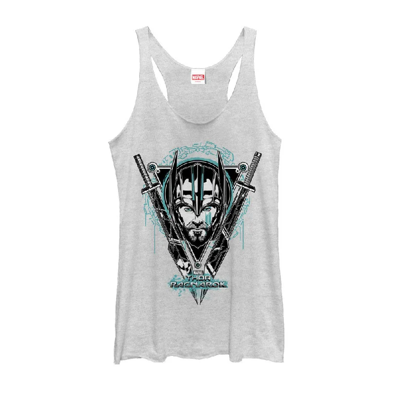 Women's Marvel Thor: Ragnarok Triangle Portrait Racerback Tank Top mesh tank top