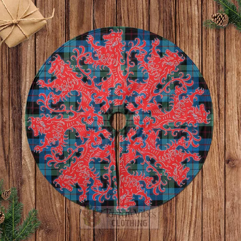 Guthrie Tartan Christmas Tree Skirt Lion Rampant Style belted skirt waist