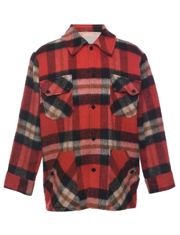 Buffalo Check Jacket - L Zippered Jacket Buttoned Jacket Snapped Jacket