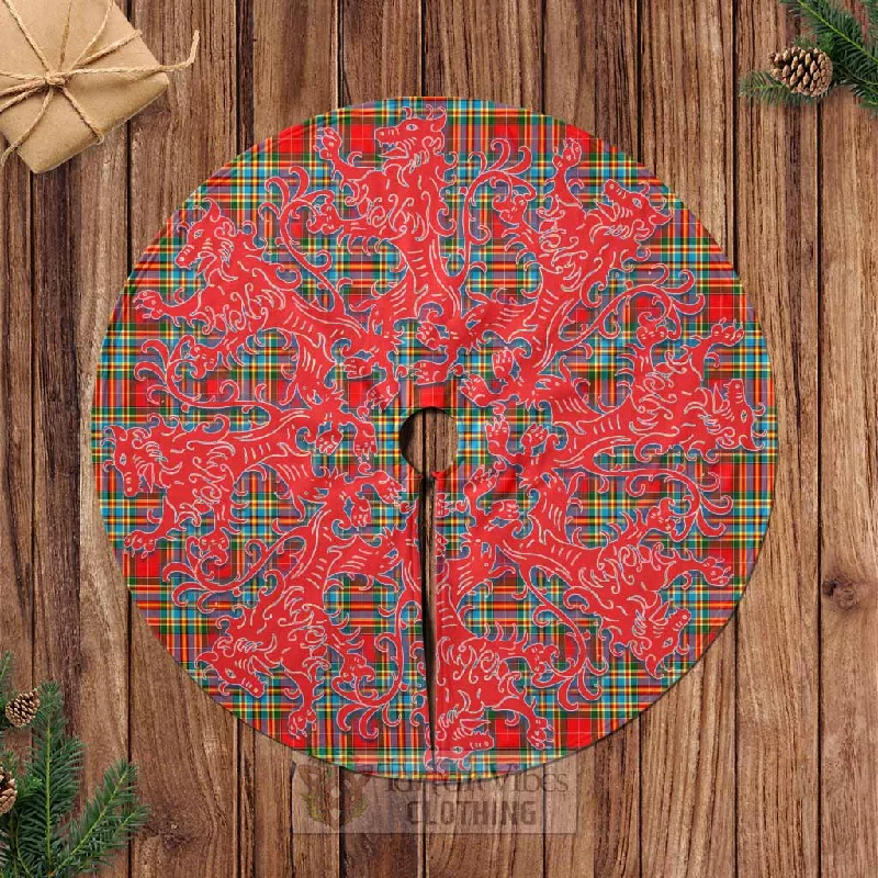 Chattan Tartan Christmas Tree Skirt Lion Rampant Style denim skirt durable