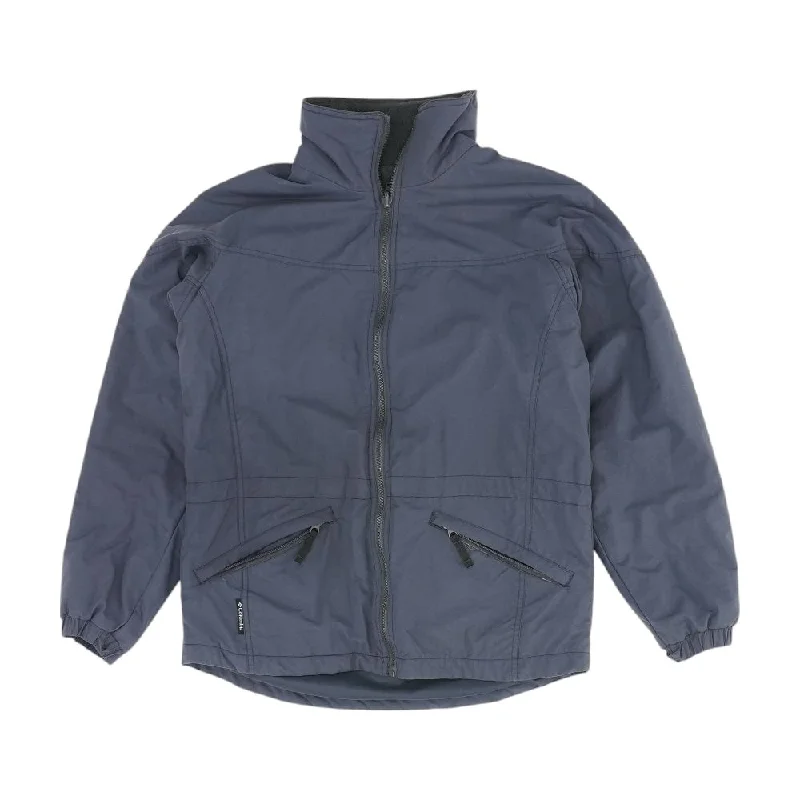 Gray Solid Ski Jacket Jacket Blazer Coat