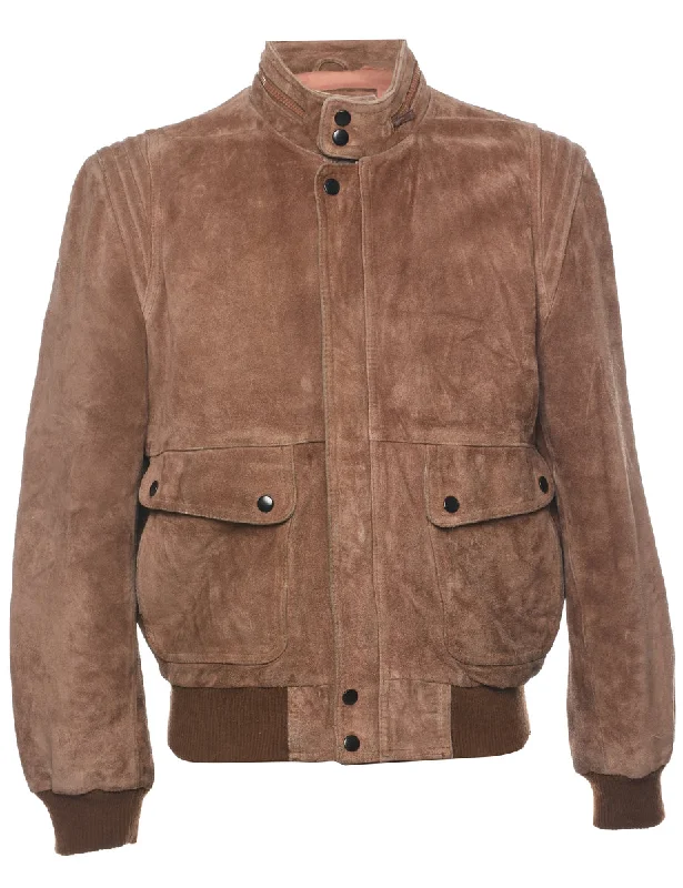 Brown Suede Jacket - M Trench Coat Raincoat Waterproof Jacket