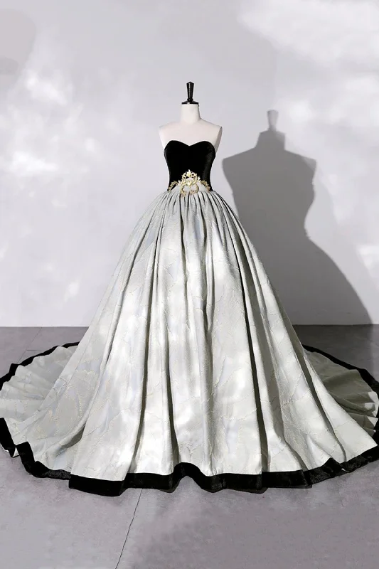 A-Line Sweetheart Neckline Long Formal Gown, Beautiful Strapless Evening Party Dress Tunics Mesh breathable