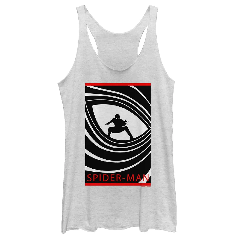 Women's Marvel Spider-Man: Far From Home Eye Swirl Racerback Tank Top silver tank top