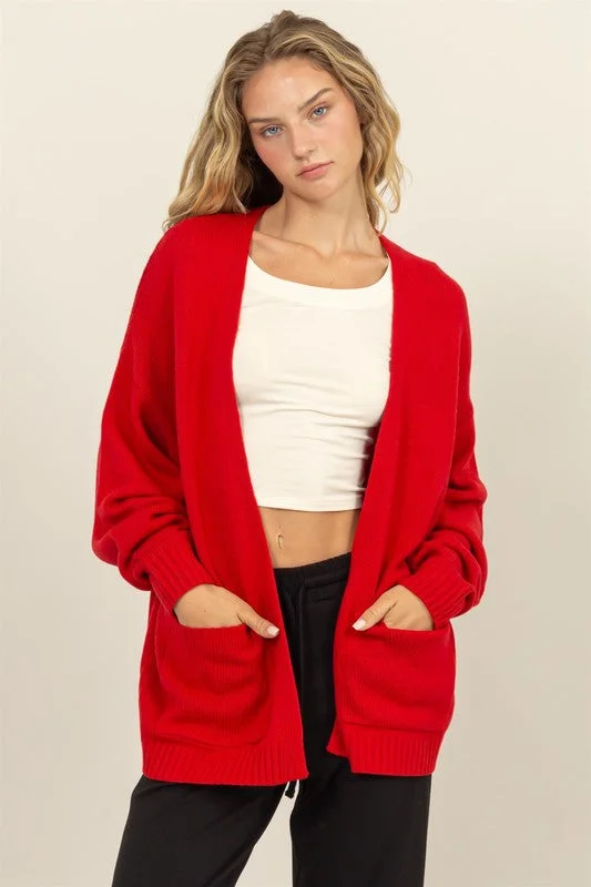 Oversized Open-Front Cardigan Sweater Open Front Closed Front Wrap Front