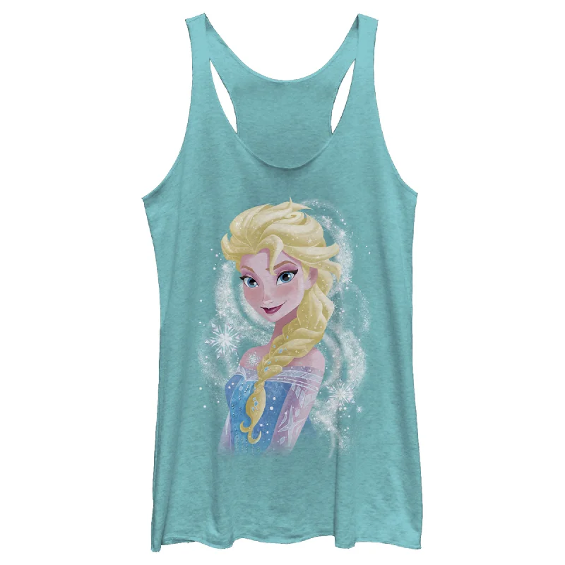Women's Frozen Elsa Sparkle Profile Racerback Tank Top ribbed tank top