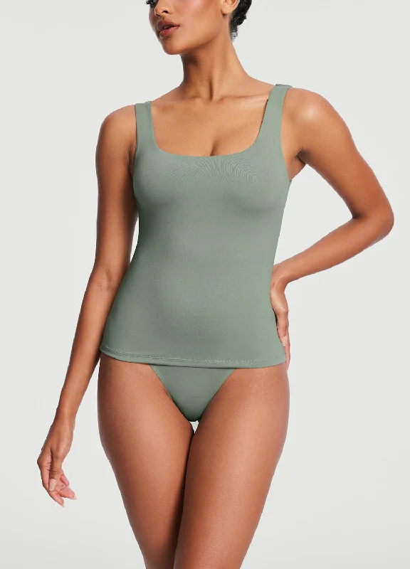 Square Neck Tank Top ribbed tank top