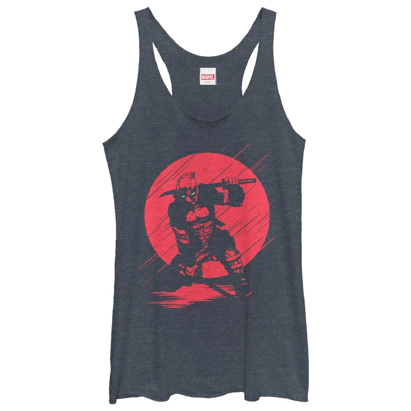 Women's Marvel Deadpool Sunset Streaks Racerback Tank Top relaxed fit tank