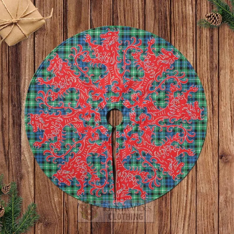 Graham Tartan Christmas Tree Skirt Lion Rampant Style corduroy skirt cozy