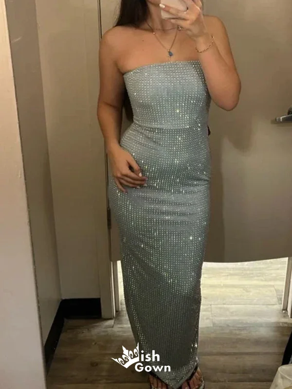 Stylish Strapless Mermaid Party Dress Long Prom Dresses to Impress , WGP962 Tunics Corduroy durable