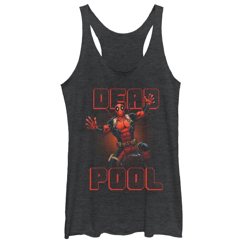 Women's Marvel Deadpool Stripes Racerback Tank Top spandex blend tank