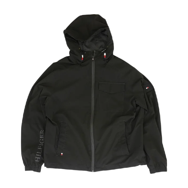Black Solid Rain Jacket Cotton Jacket Linen Jacket Terry Jacket