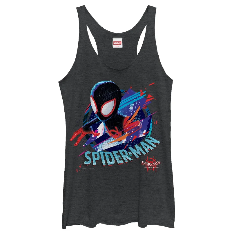 Women's Marvel Spider-Man: Into the Spider-Verse Cracked Racerback Tank Top striped tank top