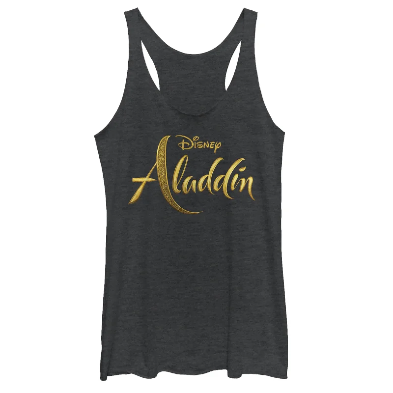 Women's Aladdin Script Logo Racerback Tank Top neon tank top