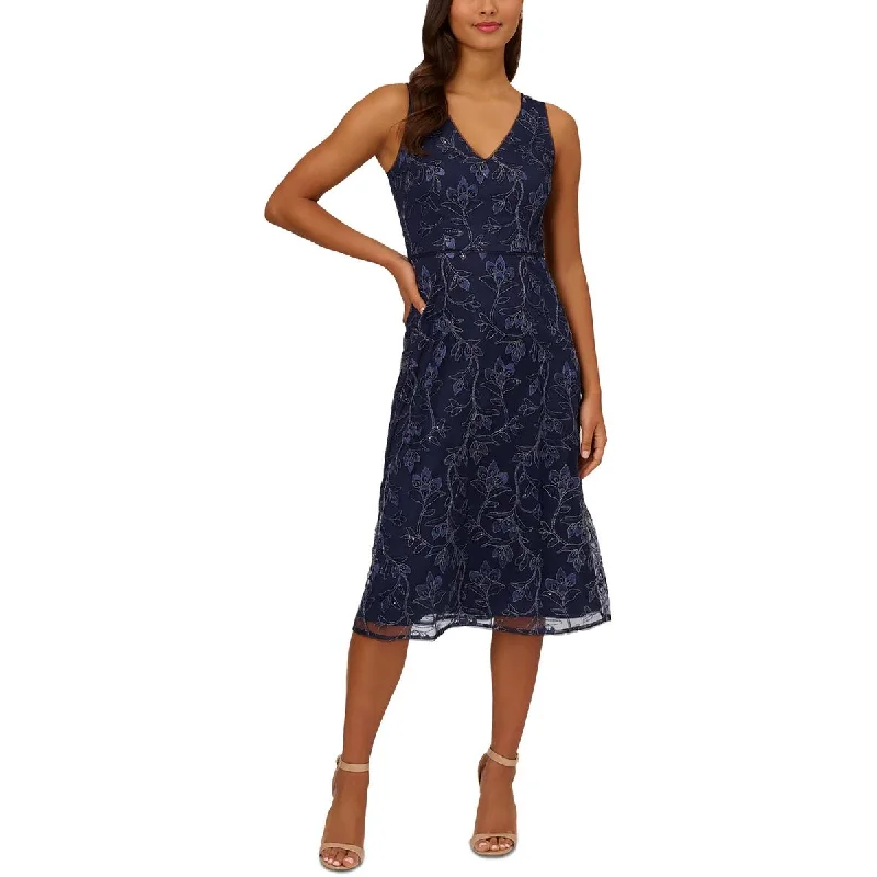 Papell Studio by Adrianna Papell Womens Mesh Cocktail and Party Dress Tunics Winter warm