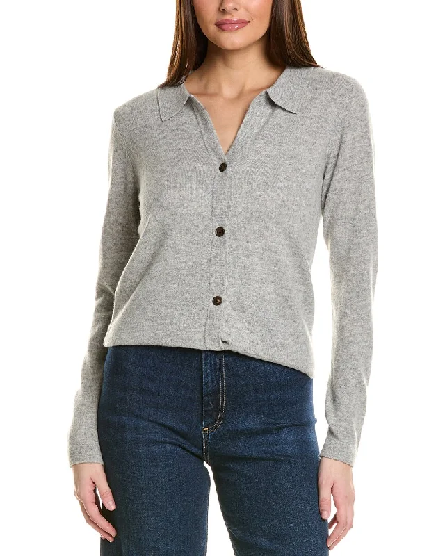 Amicale Cashmere Collared Dress Cashmere Cardigan Oversized Loose Flowy