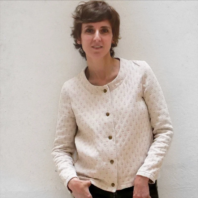 Vic Mum Cardigan Sewing Pattern - Ladies 34/46 - Ikatee Ribbed Striped Patterned
