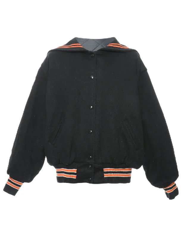 Black Team Jacket - L Fitted Jacket Loose Jacket Oversized Jacket