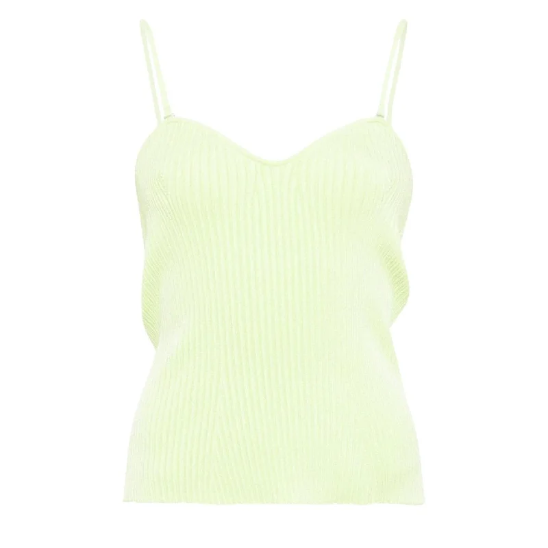 Emporio Armani Light Green Ribbed Sleeveless Tank Top trendy tank top