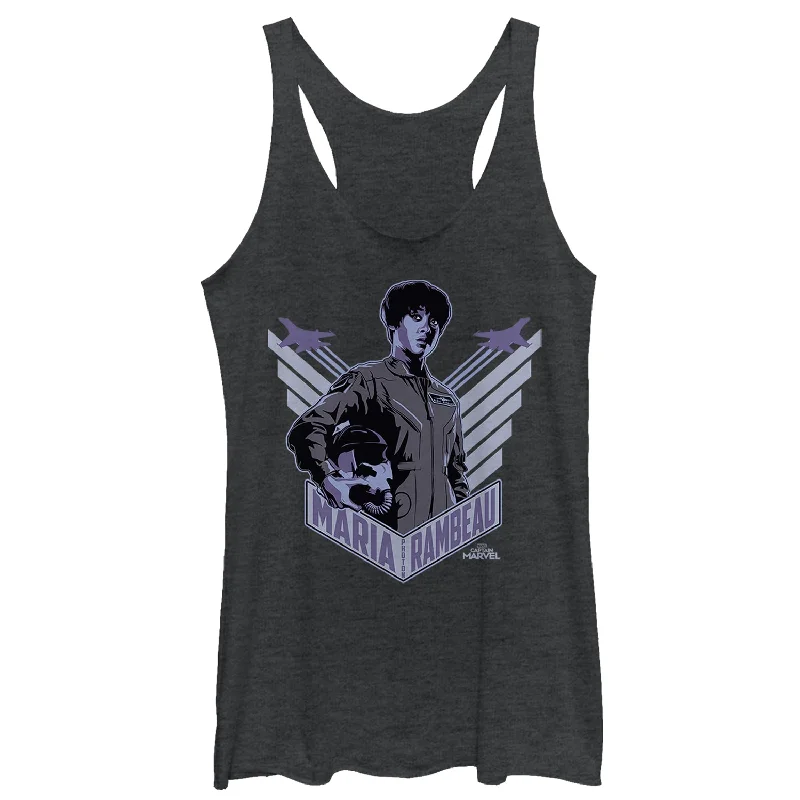 Women's Marvel Captain Marvel Maria Portrait Racerback Tank Top sage tank top