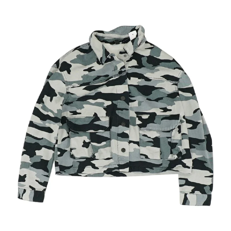 Gray Camo Denim Jacket Rayon Jacket Velvet Jacket Corduroy Jacket
