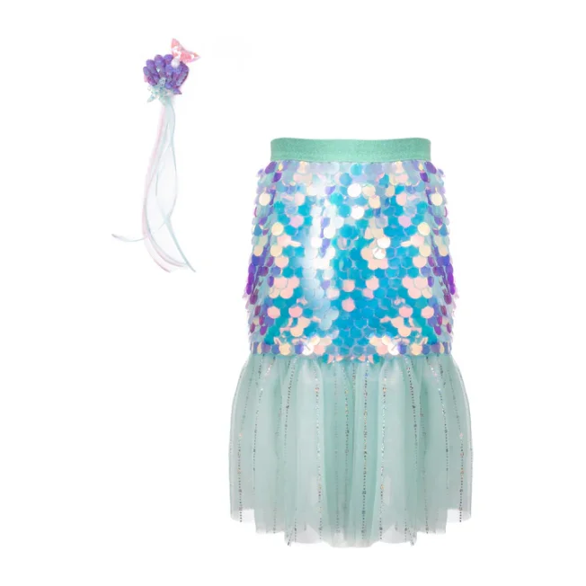 Bling Bling Mermaid Skirt and Hairclip wool skirt warm
