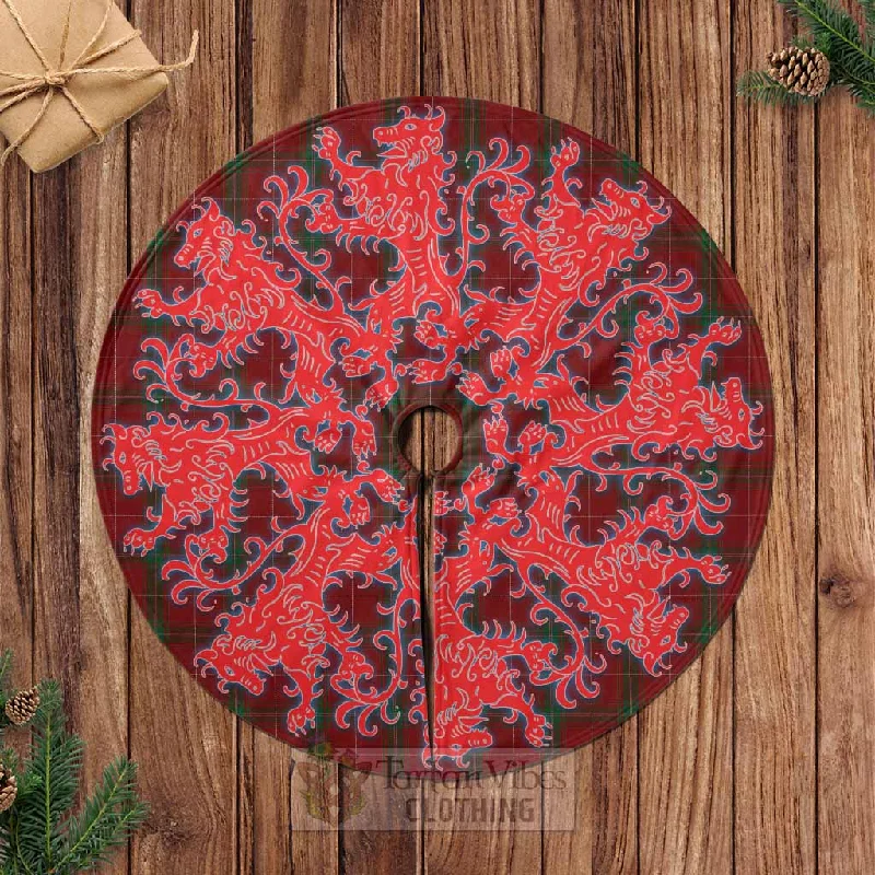 Carruthers Tartan Christmas Tree Skirt Lion Rampant Style pleated skirt texture